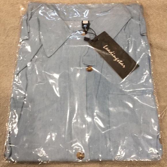 SALE🚨Blue Cotton Button-Down Shirt - Picture 5 of 6
